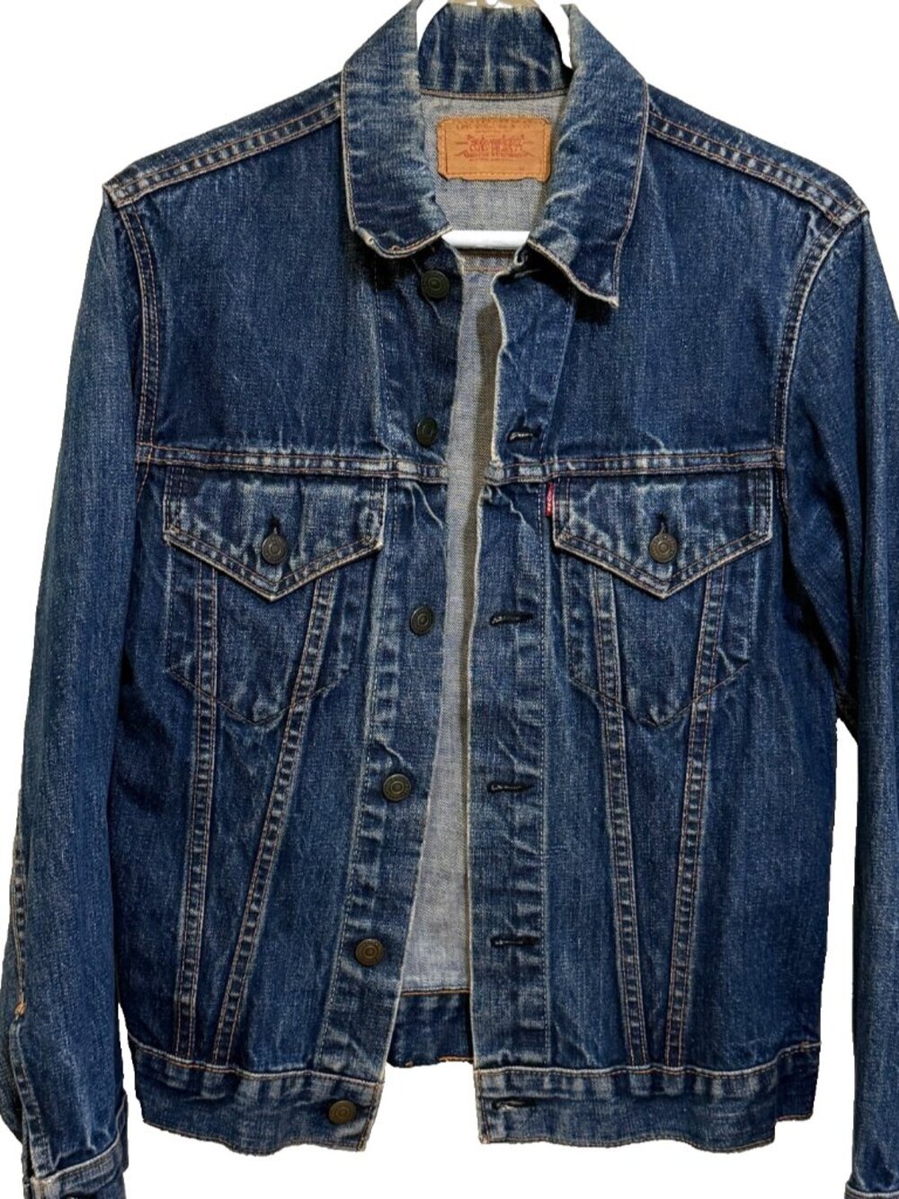 VINTAGE 60s LEVIS BIG E TYPE 3 DENIM JACKET MADE IN USA WOMENS MENS S 36"x24" - Picture 3 of 16